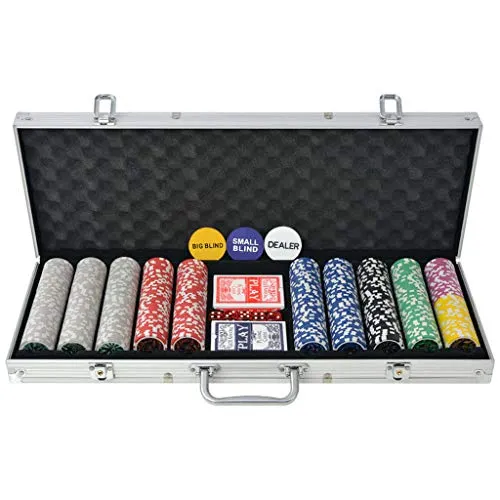 SengentoStyle Pokerset met 500 chips aluminium