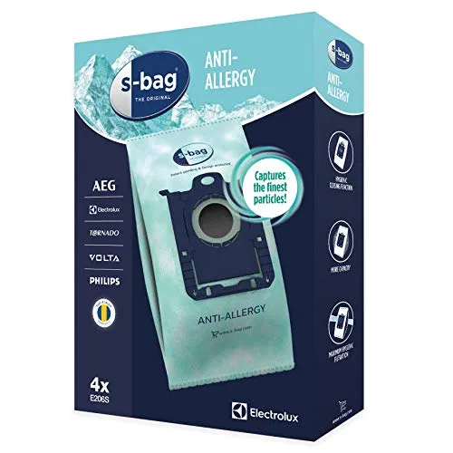 Electrolux E206S s-bag Original Sacchetti per Aspirapolvere, AntiAllergy, Multicolore