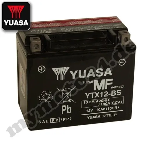 Batteria YUASA – YTX12 BS, 12 V/10Ah (dimensioni: 150 x 87 x 130)