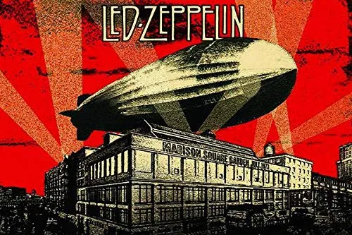 WOAIC LED Zeppelin Album Cover Mothership Classic Rock Poster for Bar Cafe Home Decor Painting Wall Sticker Frameless 24X36 inch(60X90CM)