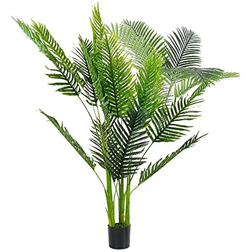 JonesHouseDeco Albero Artificiale di Seta di Palma Dorata 120 cm, Palma Areca Piante Finte Verde Tropicale, Soggiorno, Ristorante, Bar o Angolo dell'ufficio Arredamento #D408A00