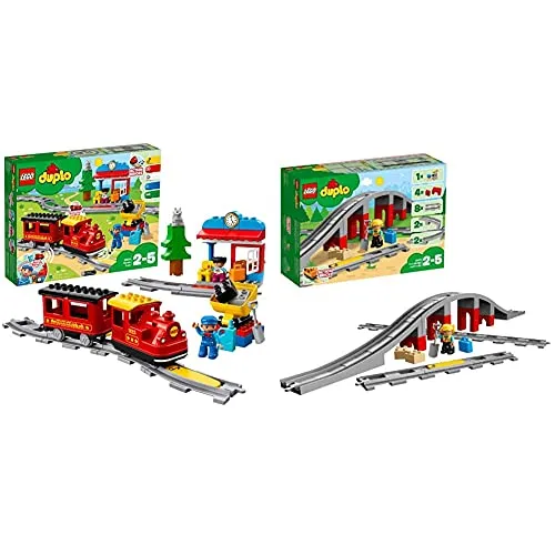 LEGO Duplo Treno a Vapore, 10874 & Ponte e binari ferroviari, 10872