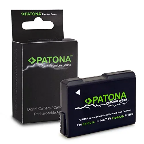 PATONA Premium Batteria EN-EL14, Completamente Decodificato Compatibile con Nikon P7700, P7800, D5500, D5600