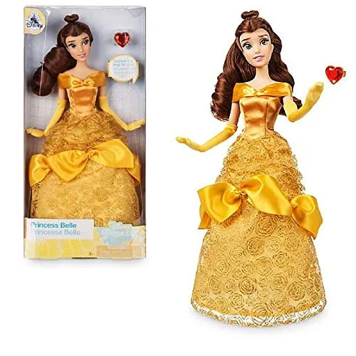 Disney Principesse Scintillanti Belle LA Bella E LA Bestia con Anello - Bambola SNODABILE