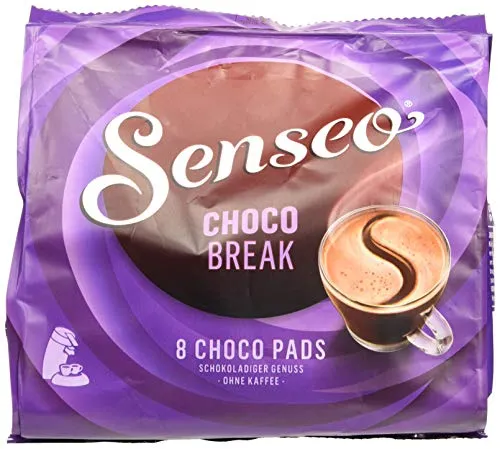 Senseo Chocobreak, Piacere al Cioccolato Senza Caffè, Simile a Hot Choco, 8 Cialde di Cacao