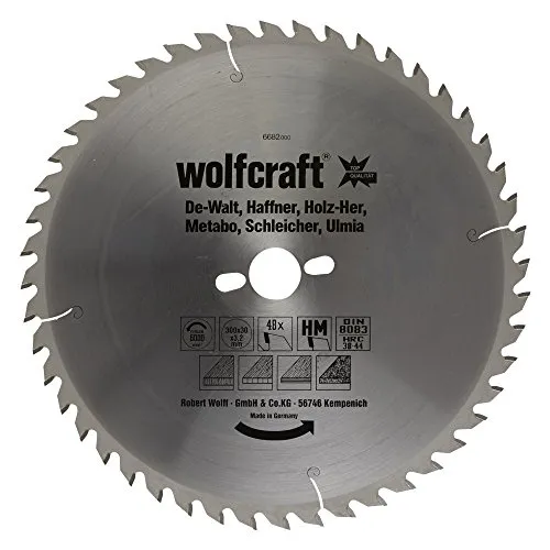 Wolfcraft 6682000 Lama per Seghe Circolari per Tagli Fini, Netti, 48 Denti, ø 300 x 30 x 3,2 mm, Serie Arancio