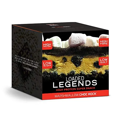 Barrette Proteiche Loaded Legends | Snack Ad Alto Contenuto Proteico E Con Pochi Zuccheri | Ricche Di Fibre | THE PROTEIN WORKS | Marshmallow Rock Choc | 12 Porzioni