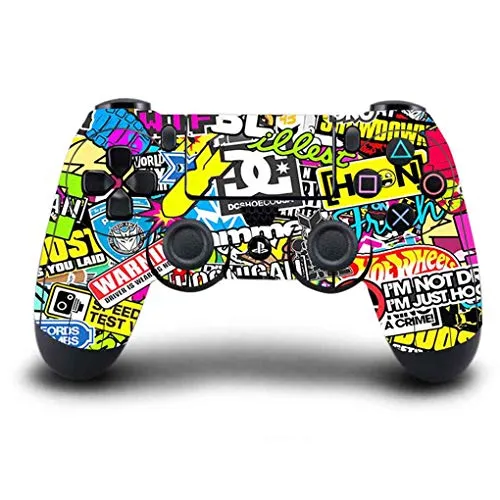 Lorsoul Controller di Gioco della Macchina Sticks Maniglie Pelle Protettiva Copertura dell'autoadesivo, per PS4 Controller