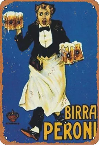 None Branded Birra Peroni Targa in Metallo Retro in Metallo Verniciato Art Poster Decorazione Avvertimento Targa Bar Garage Giardino Cortile Regalo