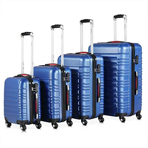 Monzana Set di valigie 4pz Baseline S M L XL lucchetto valigia di viaggio trolley rigido peso ridotto bagaglio a mano