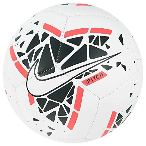 Nike Pitch Soccer Ball, Pallone da Calcio Unisex Adulto, White/Black/Laser Crimson/White, 3