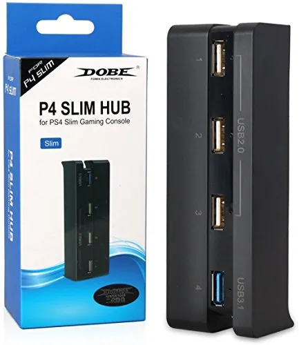 4 porte USB HUB per PS4 Slim Console (3 x USB 2.0, 1 x USB 3.0)