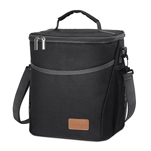 Lifewit Borsa Termica Porta Pranzo Borsa Frigo Isoterma per Alimenti Mantenere Caldo o Freddo per Picnic Ufficio Scuola9L,Nero