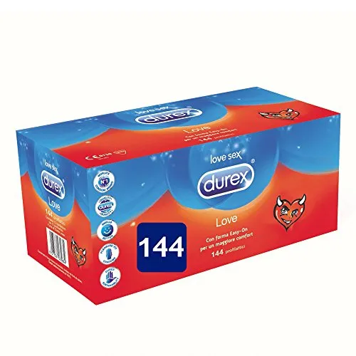 Durex Love Giga Pack Preservativi Comfort Facili da Indossare, 144 Pezzi