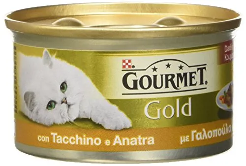 Friskies Cat Gourmet Gold, Dadini in Salsa con Tacchino e Anatra, 85 g