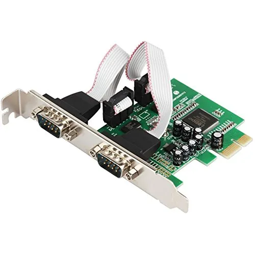 2 Port RS232 RS-232 Serial Port COM to PCI-E PCI Express Card Adapter Converter IOCREST 2-port Serial Low Profile Bracket