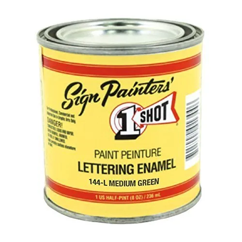 One Shot Sign Lettering Paint - Medium Green - 8oz Can by One Shot