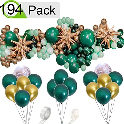 QAQGEAR TEme Articoli per feste Macarons in metallo verde scuro Tiffany Blue Golden Water Drop Light Balloon Arch Kit, Bomboniere per bambini Ragazzi Compleanno Baby Shower Decor