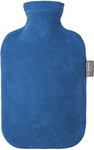 Fashy, modello: 6530 54, borsa per l'acqua calda, da 2 l, con fodera in panno. Blu, Tessuto: 100% poliestere, Blau, 1 - confezione