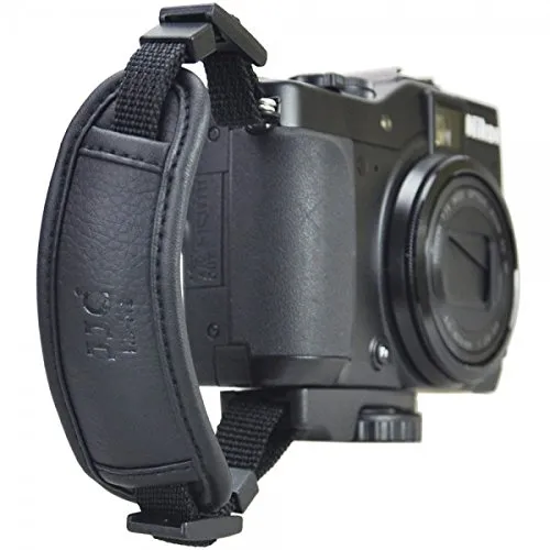 JJC Macchina Fotografica della cinghia da polso in similpelle di alta qualità compatibile con quasi tutte le fotocamere con filettatura