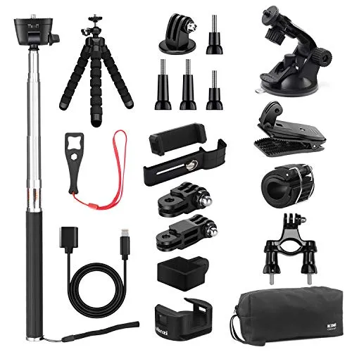 KIWI design Kit di Accessori Osmo Pocket: Staffe di Supporto per dji Osmo Pocket, Morsetto per Zaini, Cavalletto, Bastone per Selfie, Adattatore WIFI per Treppiedi