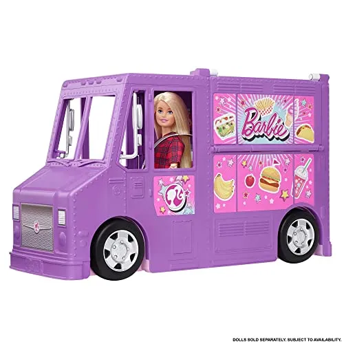 Barbie Furgoncino Street Food, Veicolo Trasformabile con più di 30 Accessori, Giocattolo per Bambini 3+ Anni, GMW07