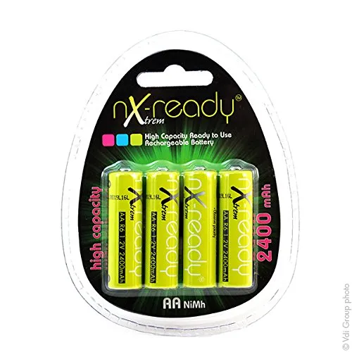 NX - Batterie Ricaricabili Nimh (blister) x4 AA NX READY Xtrem 1.2V 2400mAh - Blister x 4
