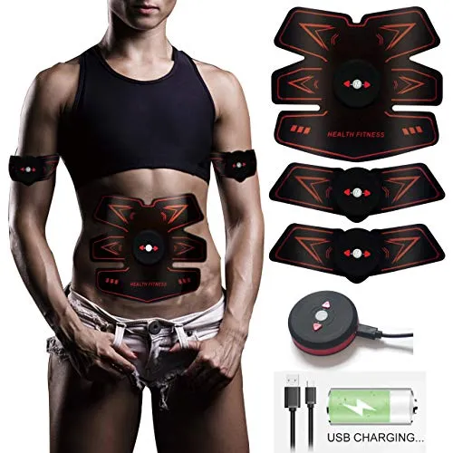 Elettrostimolatore Muscolare, Addominali Trainer ABS Massaggi-attrezzi Elettrostimolatore per Addominali USB Ricaricabile Stimolatore Muscolare per Addome/Braccio/Gambe/Waist/Glute per Uomo e Donna