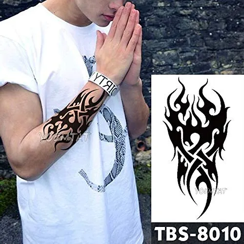 Tatuaggio per Gli Uomini Impermeabile temporaneo Tatuaggio Tatoo Aquila di Loto Mandala Occhio Fiamma Totem 12 * 19 cm trasferimento dell'Acqua Falso Tatto