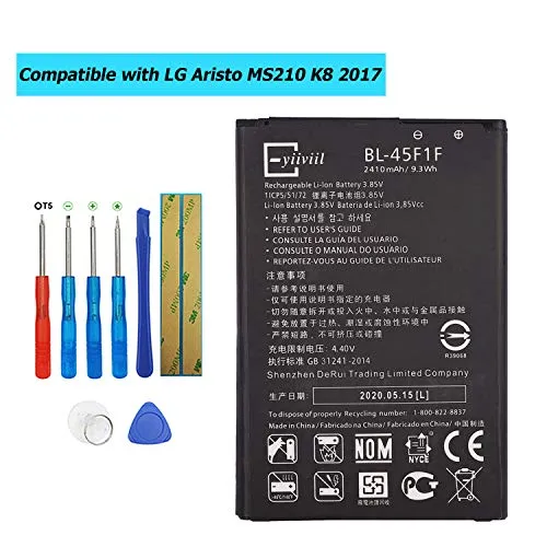 E-YIIVIIL BL-45F1F Batteria di ricambio compatibile per LG Aristo MS210 K10 Pro 2017 K8 2017 versione K8 Phoenix 3 con kit di attrezzi