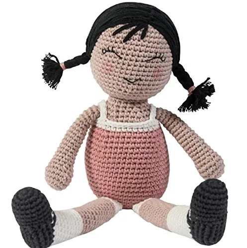 Sebra – Bambola all'uncinetto – Li – cotone – realizzata a mano – altezza 30 cm