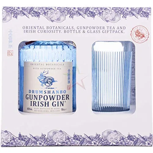 Drumshanbo Gunpowder Irish Gin con bicchiere 43,00% 0,70 Liter