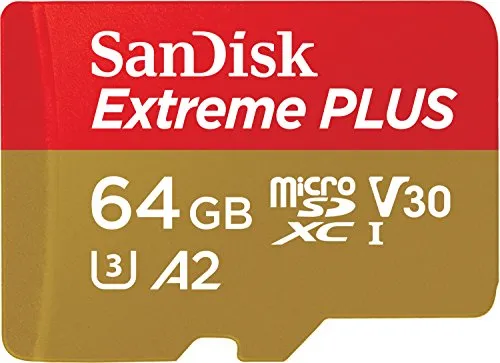 SanDisk Extreme PLUS 64 GB microSDXC Memory Card + SD Adapter with A2 App Performance up to 170 MB/s, Class 10, U3, V30
