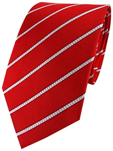 Designer sunglory TigerTie cravatta rosso vinaccia con superficie bianca a righe - cravatta 100% Seta