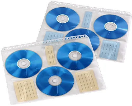 Hama Fogli Porta CD Formato A4, 6 CD per Foglio, 10 pzz