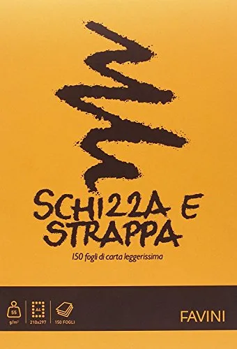 Memotak Favini A200704 Schizza e Strappa Favini, 21x29.7-150 Fogli - Confezione da 10 Blocchi