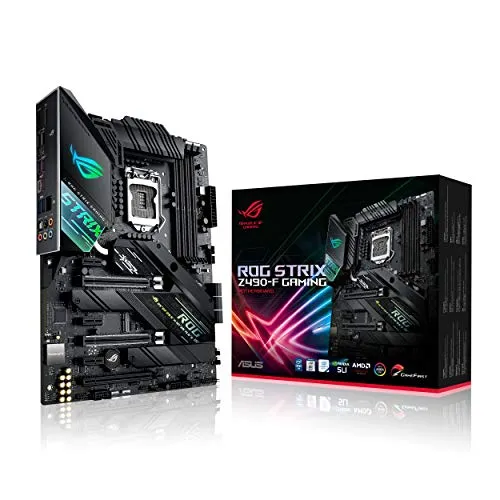 ASUS ROG STRIX Z490-F Gaming, Intel Z490 LGA 1200 ATX Gaming con 16 Fasi di Potenza, tecnologie AI, Intel 2.5 Gb Lan dual M.2 con dissipatori, USB 3.2 Gen 2, SATA e AURA Sync RGB