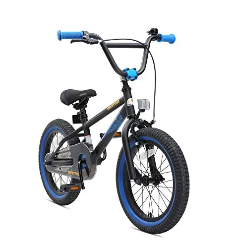 BIKESTAR Bicicletta Bambini 4-5 Anni da 16 Pollici Bici per Bambino et Bambina BMX con Freno a retropedale et Freno a Mano Nero & Blu