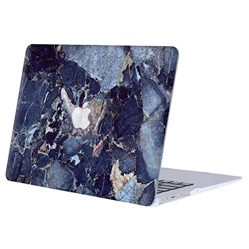 MOSISO Custodia MacBook Air 13 Case 2010-2017 (Modello: A1466 e A1369),Motivo Plastica Case Dura Cover Rigida Copertina Compatibile con MacBook Air 13 Pollici,Marmo Blu e Grigio