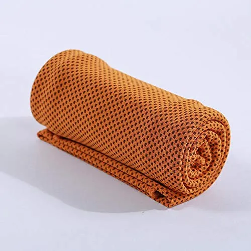 Asciugamano in Fibra Asciugamano Freddo Senso Freddo Colpo di Calore Movimento Fresco All'Aperto, Cammello, 30 × 90 Cm