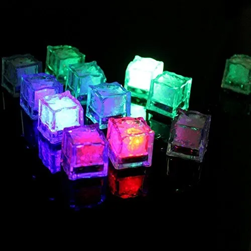 IDEAPRO ?12 pcs??Party Decorative LED Ice Cubes Light Multi-Color Liquid Sensor Ice Cubes Light LED Glow Light Drinking Wine Wedding Party Decoration by IDEAPRO
