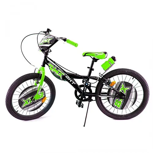 Mediawave Store - Bicicletta BMX BKT Diametro 20" Telaio In Acciaio Con Campanello E Borraccia, Bicicletta per Bambini, Sport, Ciclismo, Attività all'Aria Aperta (Verde)