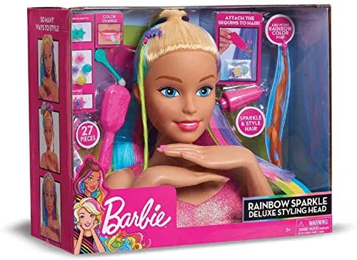 Giocattolo Styling Head Testa Bambola Capelli Arcobaleno Compatibile con Barbie 3+
