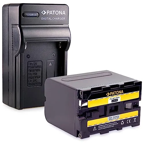 PATONA Caricabatteria + Batteria NP-F970 6600mAh compatibile con Sony CCD-TR, CCD-TRV, DCR-TR Series, DCS-CD, MVC-FD Series, Luci LED e Monitor