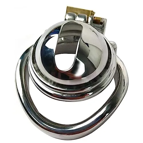 Anello di fiocco, design con serratura implicita, puntelli massaggianti in metallo argento, gabbia corta, apertura superiore, comodo da indossare, resistente,55mm