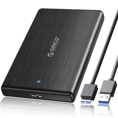 ORICO Case HDD 2.5 SATA USB 3.0, Anti-Impronta Digitale Case Hard Disk per HDD e SSD 9.5mm e 7mm fino a 6TB, Supporto UASP, TRIM,Nessuno Strumento Richiesto. (2189U3)