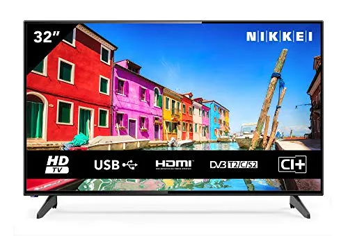 Televisione NIKKEI NH3214 da 81 cm/ 32 pollici (Televisione LED, HD Ready, 1366 x 768, 1x SCART, 3x HDMI, 2x USB, guida elettronica ai programmi)