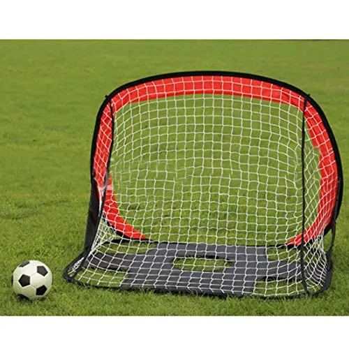 Matuke Porte da Calcio con Reti per Bambini da Giardino Esterno Penalty Zone, 110 x 80 x 80 cm - Rosso