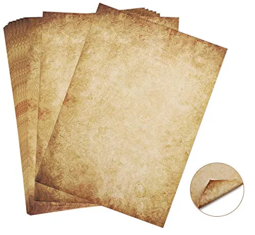 60 fogli di Carta nel Set Cancelleria Antico Vintage DIN A4 100g/m² Absofine DIY