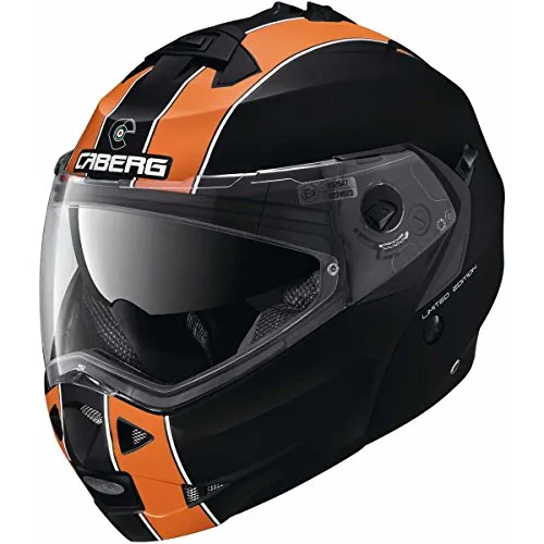 CABERG DUKE Legend, casco modulare, opaco-nero/arancione, taglia XS